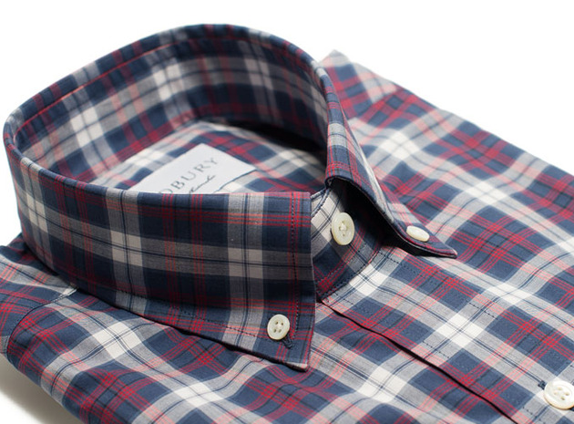 The Allen Plaid Slim Fit collar