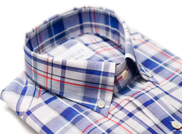 The Blue Crawford Plaid Slim collar